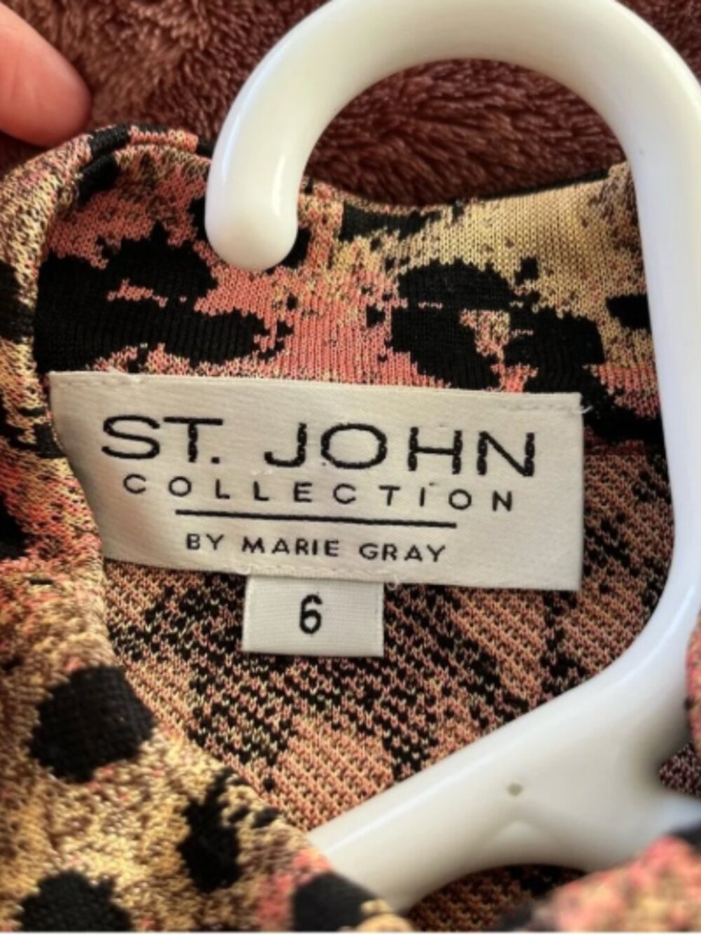 St John Collection Leopard Full-zip Jacket. Size 6